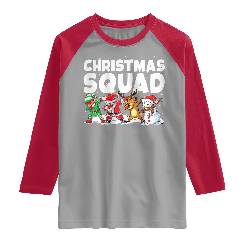 Christmas Squad Raglan Shirt Santa Dabbing Elf Family Matching Pajamas - Wonder Print Shop