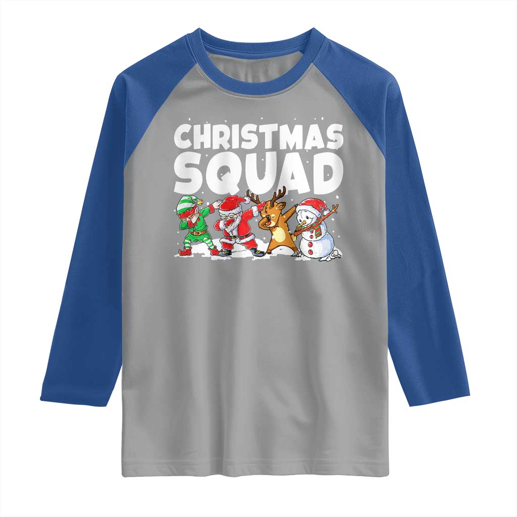 Christmas Squad Raglan Shirt Santa Dabbing Elf Family Matching Pajamas - Wonder Print Shop
