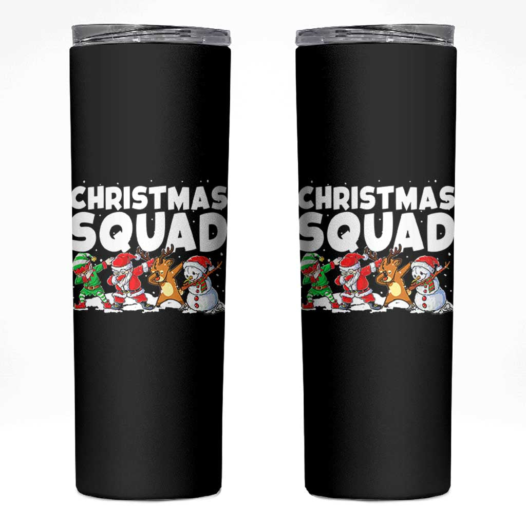Christmas Squad Skinny Tumbler Santa Dabbing Elf Family Matching Pajamas - Wonder Print Shop