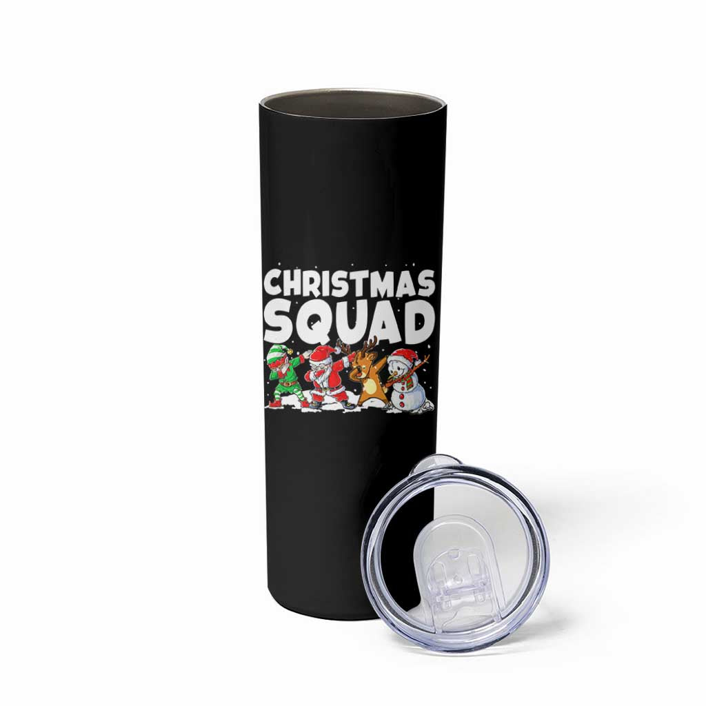 Christmas Squad Skinny Tumbler Santa Dabbing Elf Family Matching Pajamas - Wonder Print Shop