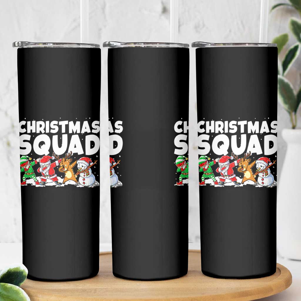 Christmas Squad Skinny Tumbler Santa Dabbing Elf Family Matching Pajamas - Wonder Print Shop