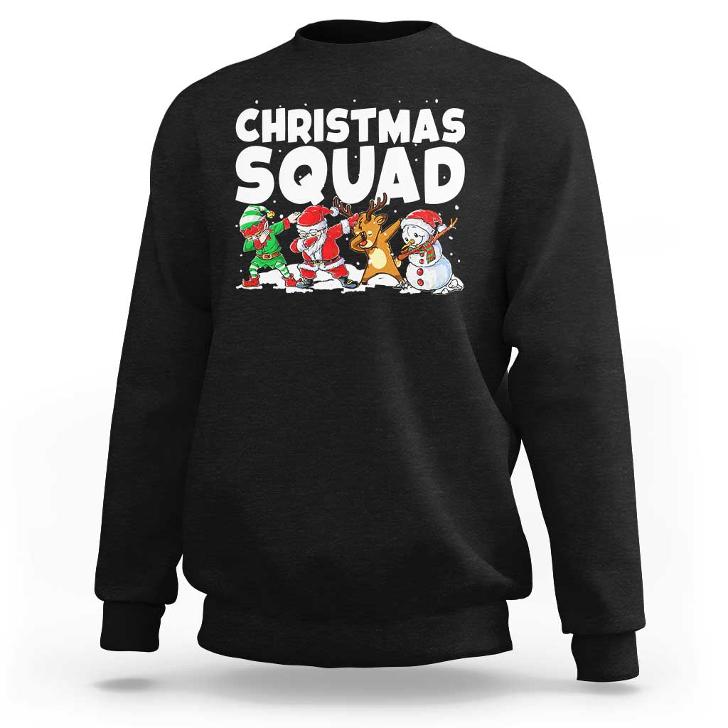 Christmas Squad Sweatshirt Santa Dabbing Elf Family Matching Pajamas - Wonder Print Shop