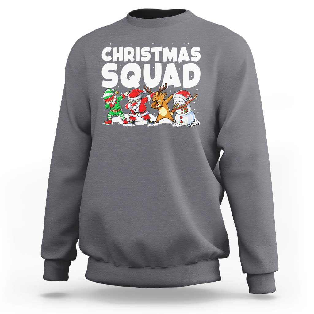 Christmas Squad Sweatshirt Santa Dabbing Elf Family Matching Pajamas - Wonder Print Shop
