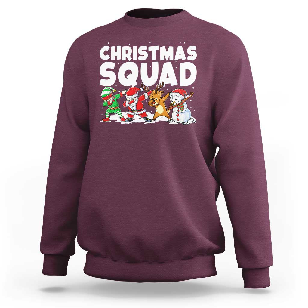Christmas Squad Sweatshirt Santa Dabbing Elf Family Matching Pajamas - Wonder Print Shop