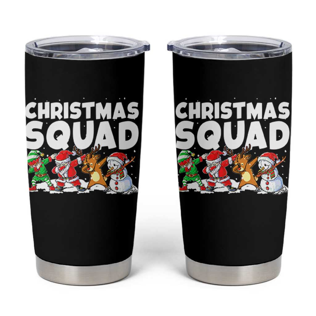 Christmas Squad Tumbler Cup Santa Dabbing Elf Family Matching Pajamas - Wonder Print Shop