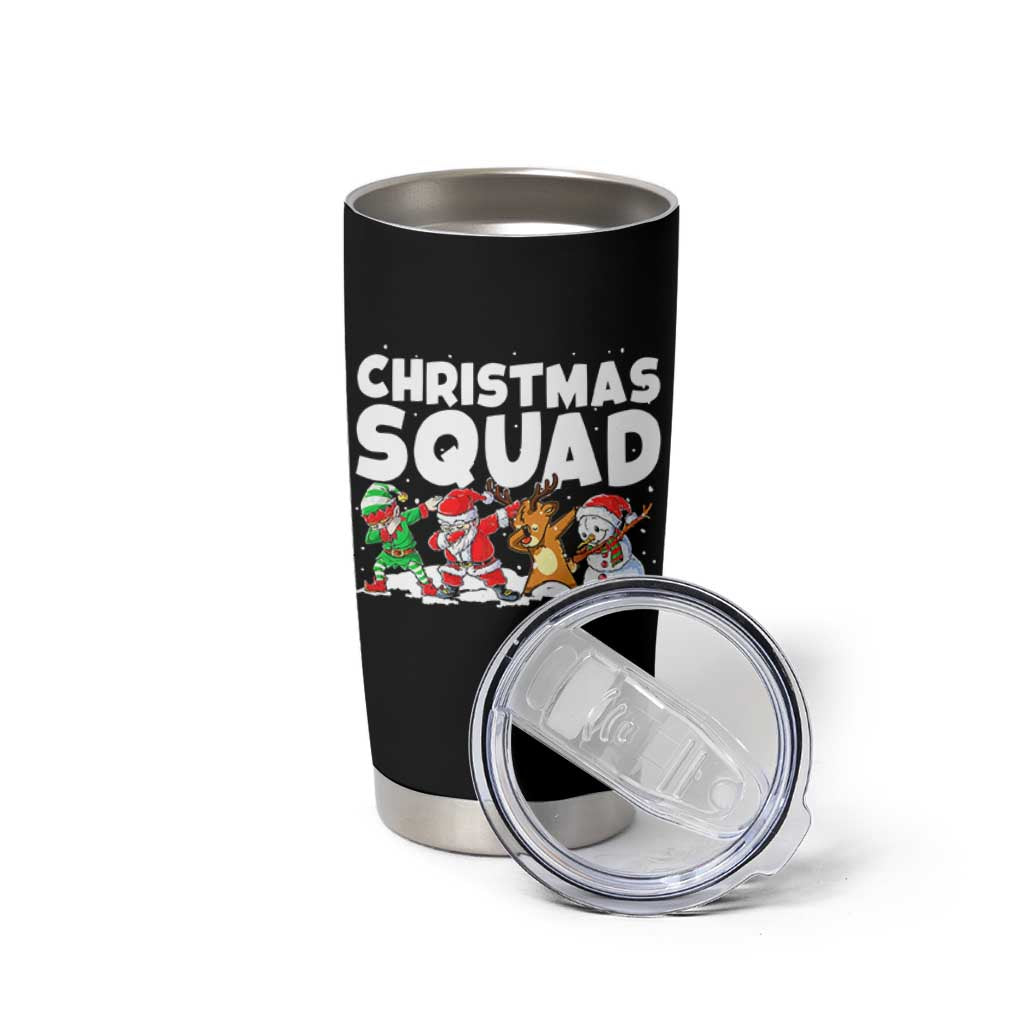 Christmas Squad Tumbler Cup Santa Dabbing Elf Family Matching Pajamas - Wonder Print Shop