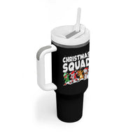 Christmas Squad Tumbler With Handle Santa Dabbing Elf Family Matching Pajamas - Wonder Print Shop