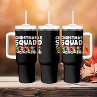 Christmas Squad Tumbler With Handle Santa Dabbing Elf Family Matching Pajamas - Wonder Print Shop