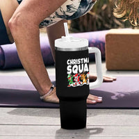 Christmas Squad Tumbler With Handle Santa Dabbing Elf Family Matching Pajamas - Wonder Print Shop