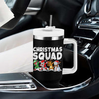 Christmas Squad Tumbler With Handle Santa Dabbing Elf Family Matching Pajamas - Wonder Print Shop