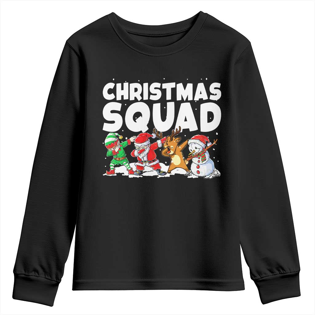Christmas Squad Youth Sweatshirt Santa Dabbing Elf Family Matching Pajamas - Wonder Print Shop