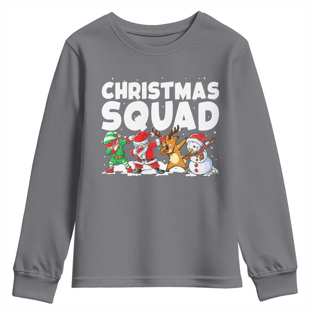 Christmas Squad Youth Sweatshirt Santa Dabbing Elf Family Matching Pajamas - Wonder Print Shop