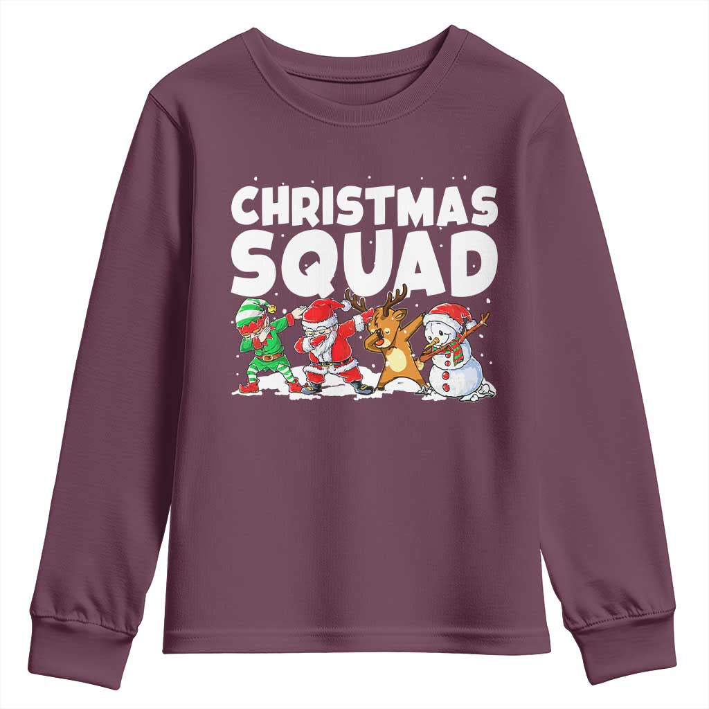 Christmas Squad Youth Sweatshirt Santa Dabbing Elf Family Matching Pajamas - Wonder Print Shop