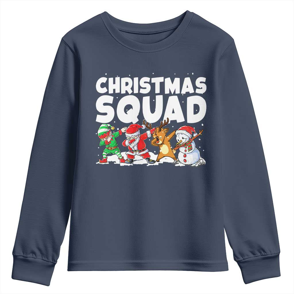 Christmas Squad Youth Sweatshirt Santa Dabbing Elf Family Matching Pajamas - Wonder Print Shop