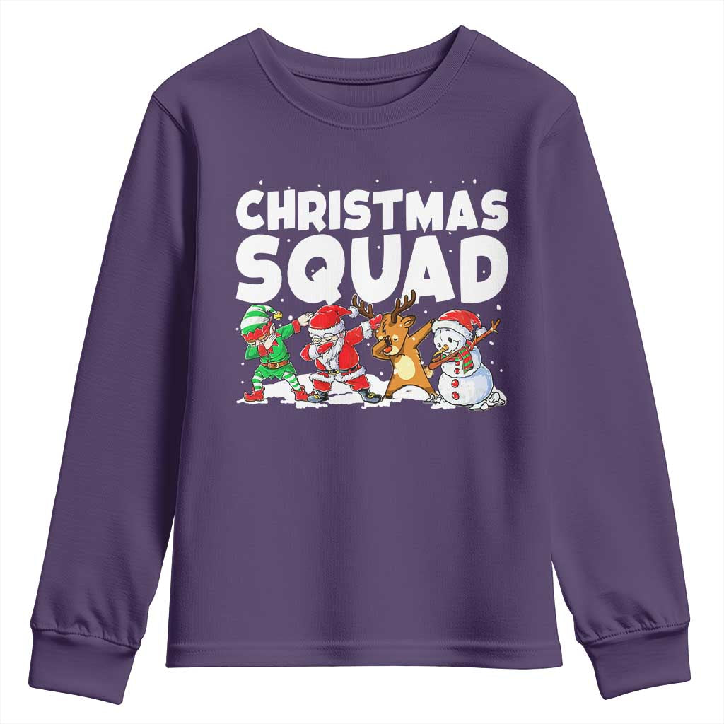 Christmas Squad Youth Sweatshirt Santa Dabbing Elf Family Matching Pajamas - Wonder Print Shop