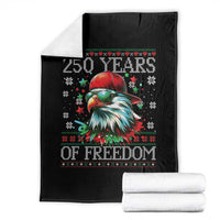 250 Years Of Freedom Christmas Throw Blanket 250th Anniversary USA Eagle Ugly Xmas - Wonder Print Shop