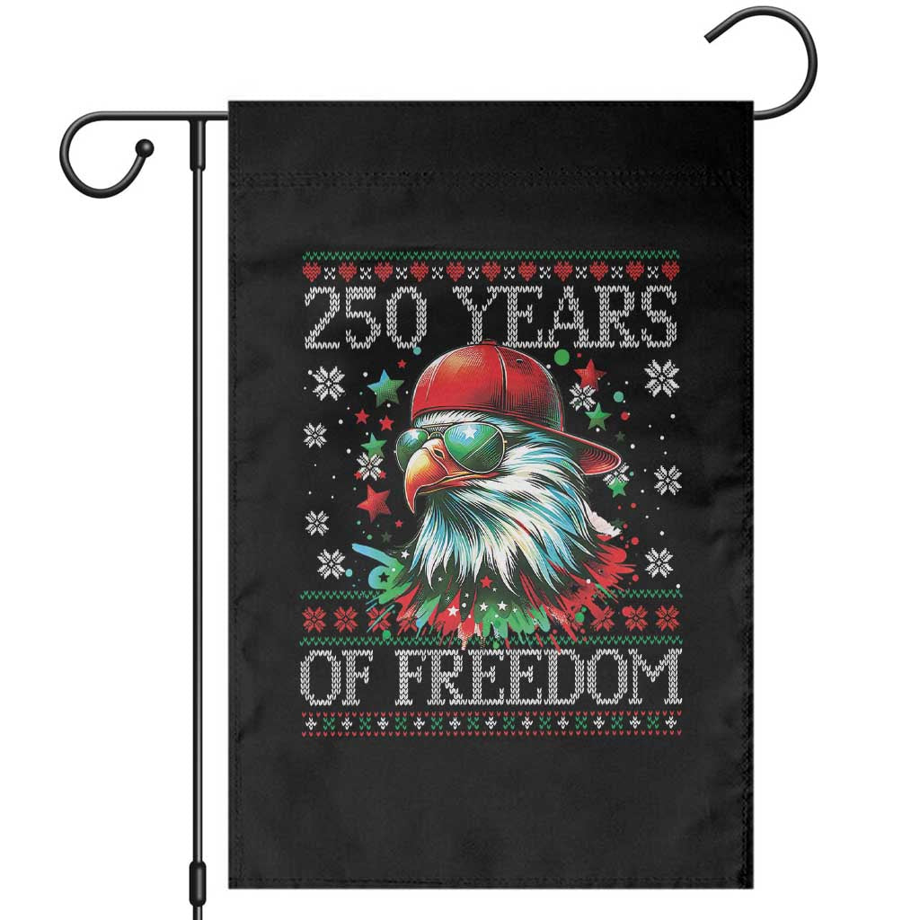 250 Years Of Freedom Christmas Garden Flag 250th Anniversary USA Eagle Ugly Xmas - Wonder Print Shop