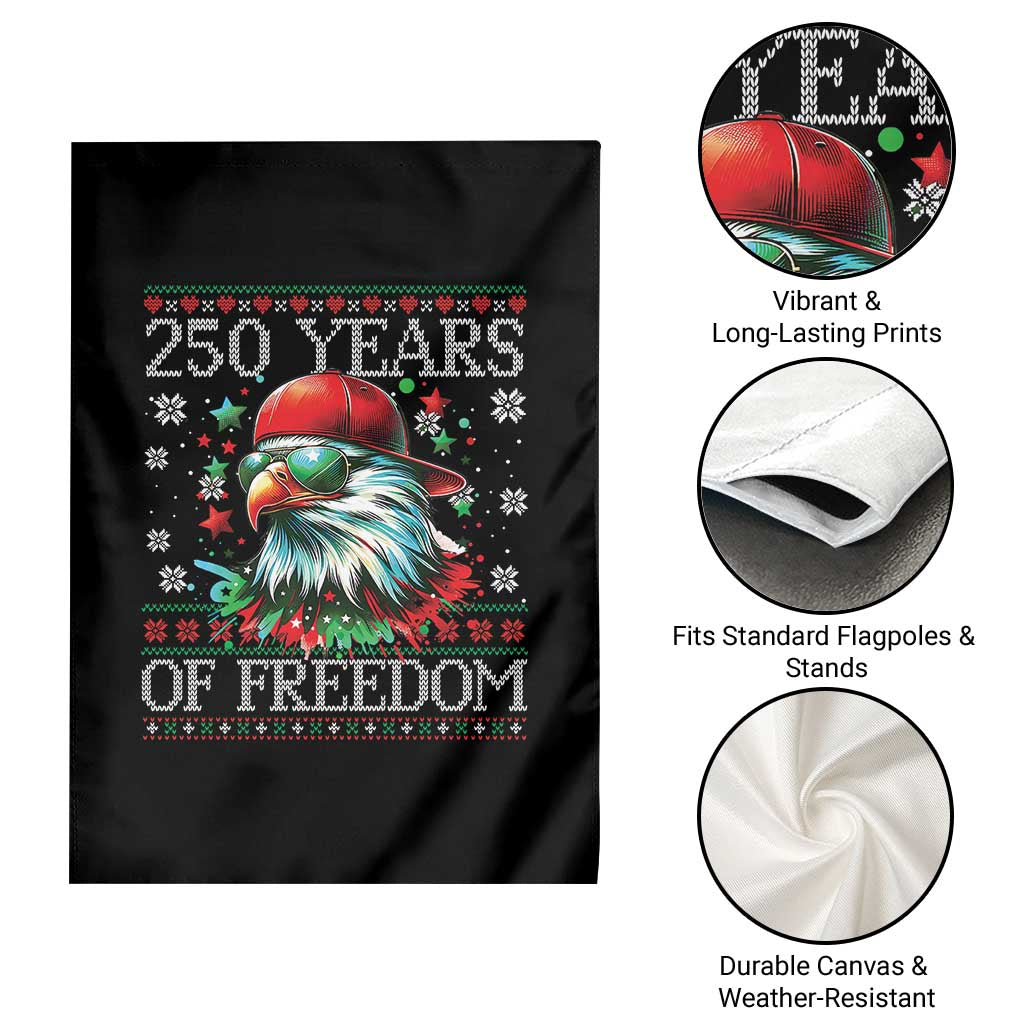 250 Years Of Freedom Christmas Garden Flag 250th Anniversary USA Eagle Ugly Xmas - Wonder Print Shop
