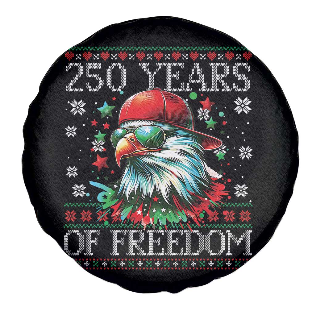 250 Years Of Freedom Christmas Spare Tire Cover 250th Anniversary USA Eagle Ugly Xmas - Wonder Print Shop