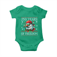 250 Years Of Freedom Christmas Baby Onesie 250th Anniversary USA Eagle Ugly Xmas - Wonder Print Shop