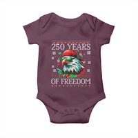 250 Years Of Freedom Christmas Baby Onesie 250th Anniversary USA Eagle Ugly Xmas - Wonder Print Shop