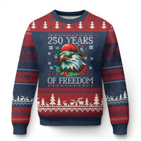 250 Years Of Freedom Xmas Ugly Christmas Sweater 250th Anniversary USA Eagle Ugly Xmas - Wonder Print Shop