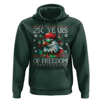 250 Years Of Freedom Christmas Hoodie 250th Anniversary USA Eagle Ugly Xmas - Wonder Print Shop