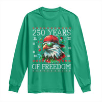 250 Years Of Freedom Christmas Long Sleeve Shirt 250th Anniversary USA Eagle Ugly Xmas - Wonder Print Shop