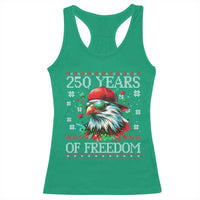250 Years Of Freedom Christmas Racerback Tank Top 250th Anniversary USA Eagle Ugly Xmas - Wonder Print Shop