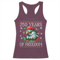 250 Years Of Freedom Christmas Racerback Tank Top 250th Anniversary USA Eagle Ugly Xmas - Wonder Print Shop