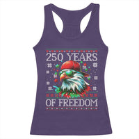 250 Years Of Freedom Christmas Racerback Tank Top 250th Anniversary USA Eagle Ugly Xmas - Wonder Print Shop