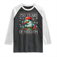 250 Years Of Freedom Christmas Raglan Shirt 250th Anniversary USA Eagle Ugly Xmas - Wonder Print Shop