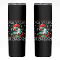 250 Years Of Freedom Christmas Skinny Tumbler 250th Anniversary USA Eagle Ugly Xmas - Wonder Print Shop