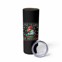 250 Years Of Freedom Christmas Skinny Tumbler 250th Anniversary USA Eagle Ugly Xmas - Wonder Print Shop