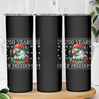 250 Years Of Freedom Christmas Skinny Tumbler 250th Anniversary USA Eagle Ugly Xmas - Wonder Print Shop