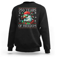 250 Years Of Freedom Christmas Sweatshirt 250th Anniversary USA Eagle Ugly Xmas - Wonder Print Shop