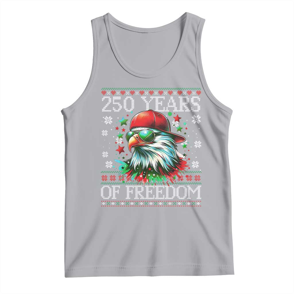 250 Years Of Freedom Christmas Tank Top 250th Anniversary USA Eagle Ugly Xmas - Wonder Print Shop