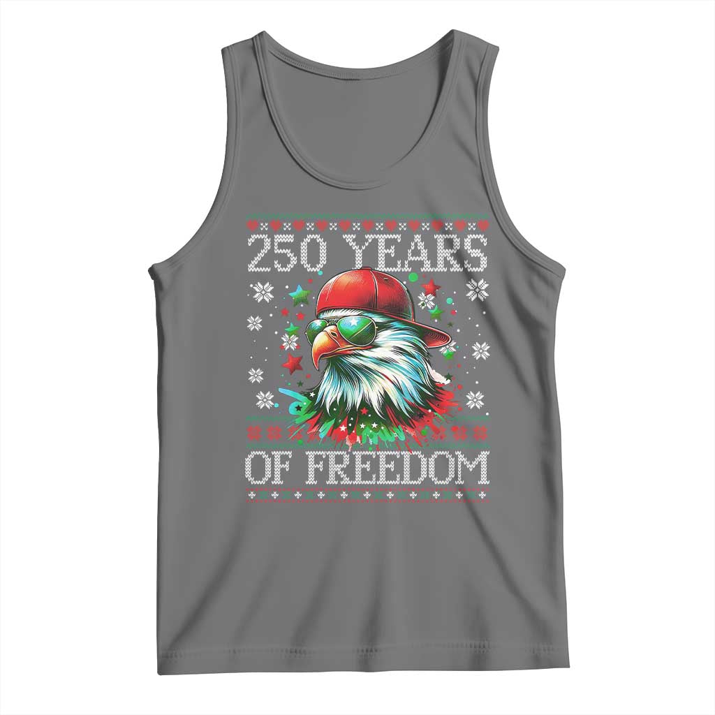 250 Years Of Freedom Christmas Tank Top 250th Anniversary USA Eagle Ugly Xmas - Wonder Print Shop