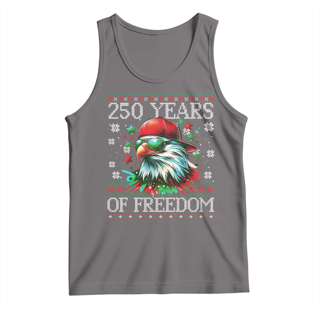 250 Years Of Freedom Christmas Tank Top 250th Anniversary USA Eagle Ugly Xmas - Wonder Print Shop