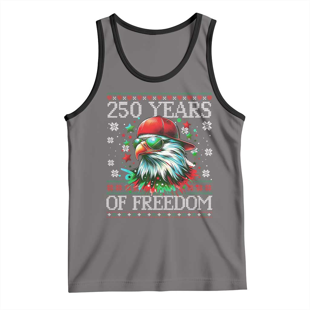 250 Years Of Freedom Christmas Tank Top 250th Anniversary USA Eagle Ugly Xmas - Wonder Print Shop
