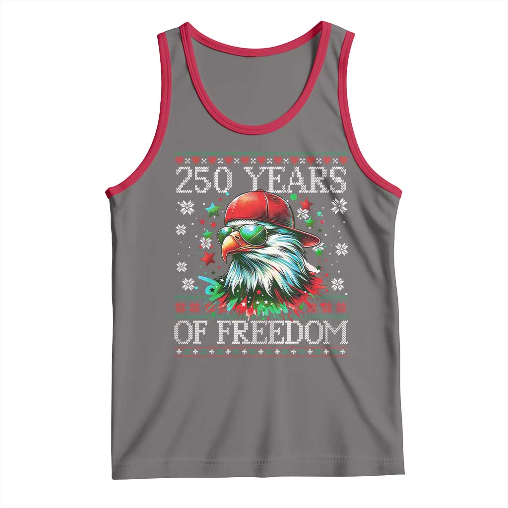 250 Years Of Freedom Christmas Tank Top 250th Anniversary USA Eagle Ugly Xmas - Wonder Print Shop