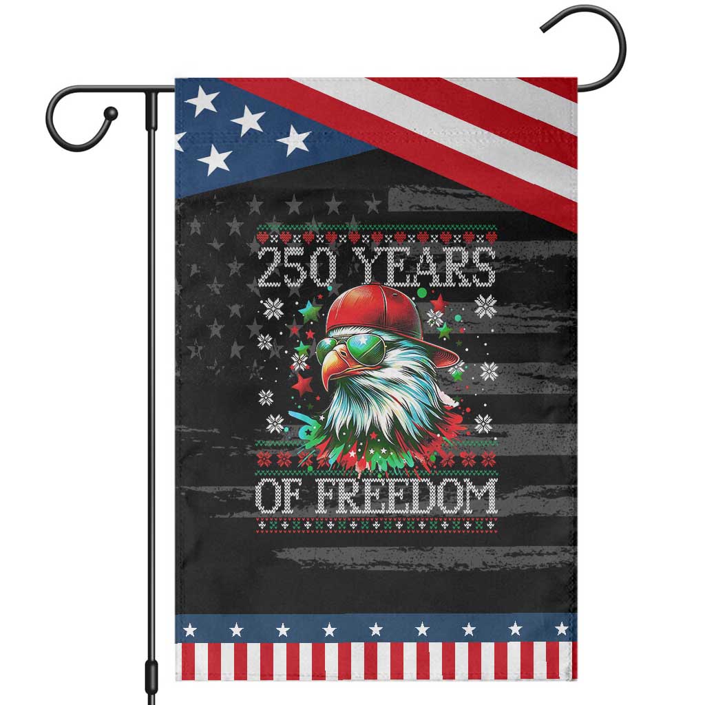 250 Years Of Freedom Christmas Garden Flag 250th Anniversary USA Eagle Ugly Xmas