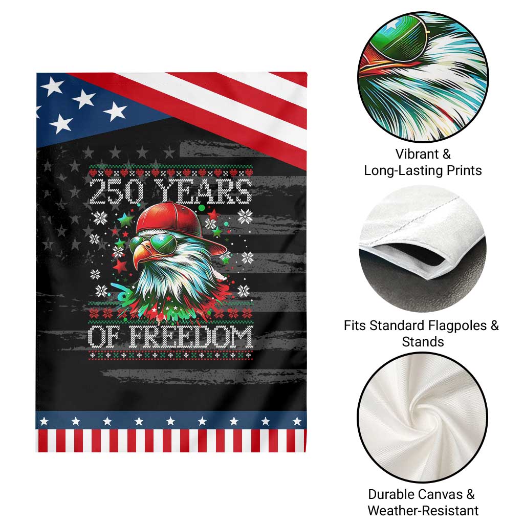250 Years Of Freedom Christmas Garden Flag 250th Anniversary USA Eagle Ugly Xmas