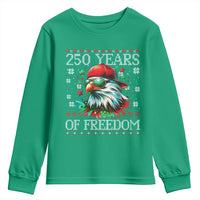 250 Years Of Freedom Christmas Youth Sweatshirt 250th Anniversary USA Eagle Ugly Xmas - Wonder Print Shop