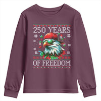 250 Years Of Freedom Christmas Youth Sweatshirt 250th Anniversary USA Eagle Ugly Xmas - Wonder Print Shop