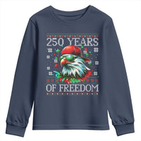250 Years Of Freedom Christmas Youth Sweatshirt 250th Anniversary USA Eagle Ugly Xmas - Wonder Print Shop
