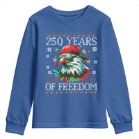 250 Years Of Freedom Christmas Youth Sweatshirt 250th Anniversary USA Eagle Ugly Xmas - Wonder Print Shop