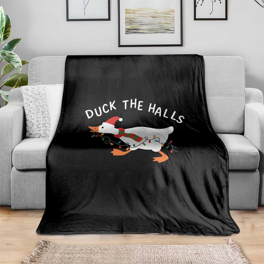 Funny Christmas Silly Goose Throw Blanket Funny Duck the Halls - Wonder Print Shop