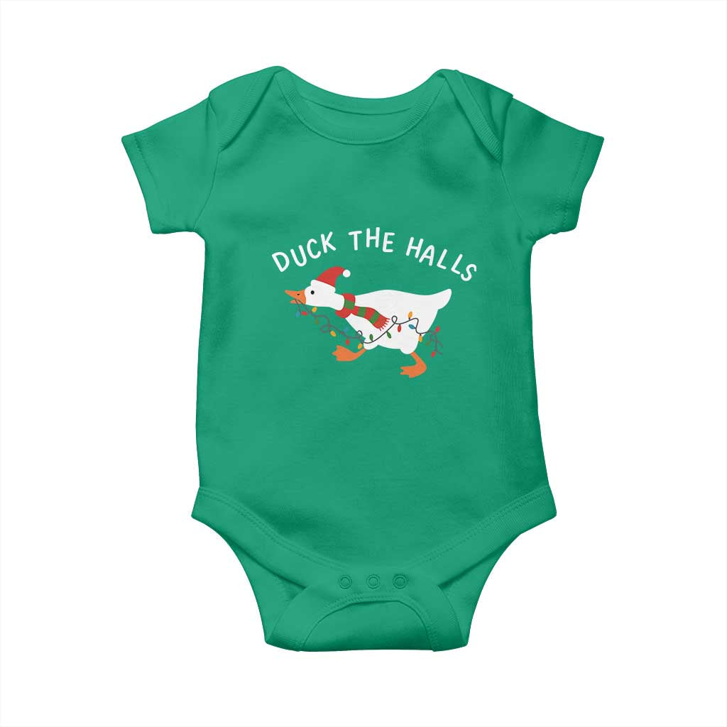 Funny Christmas Silly Goose Baby Onesie Funny Duck the Halls - Wonder Print Shop