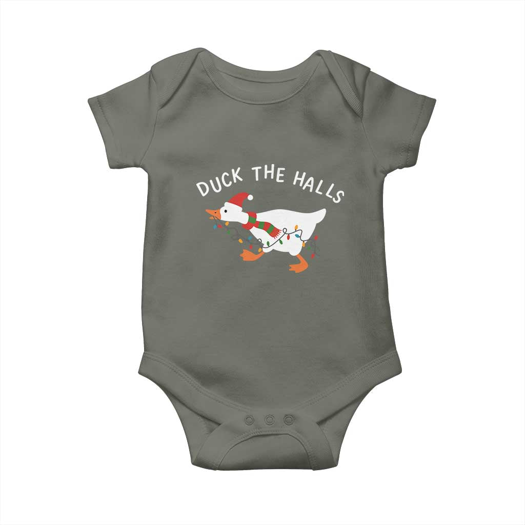 Funny Christmas Silly Goose Baby Onesie Funny Duck the Halls - Wonder Print Shop